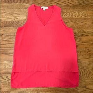 Michael Kors Bright Coral V-Neck Sleeveless Tank